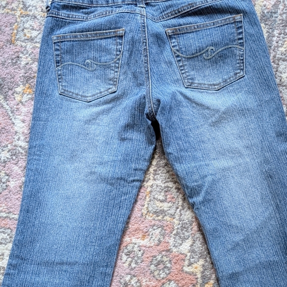 Vintage Y2k Low Rise Flare Jeans 70s Inspired Size 3 14" Waist Stretch Faded - Picture 2 of 3